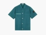 Stone Island Garment Dyed Short-Sleeve Shirt Bottle Green 