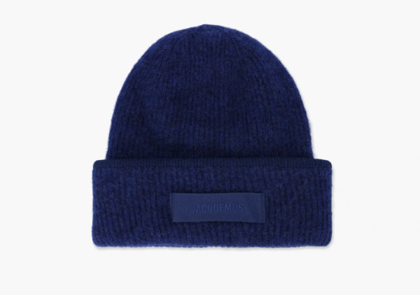 Jacquemus Le Bonnet Gros Grain Beanie Navy Blue 