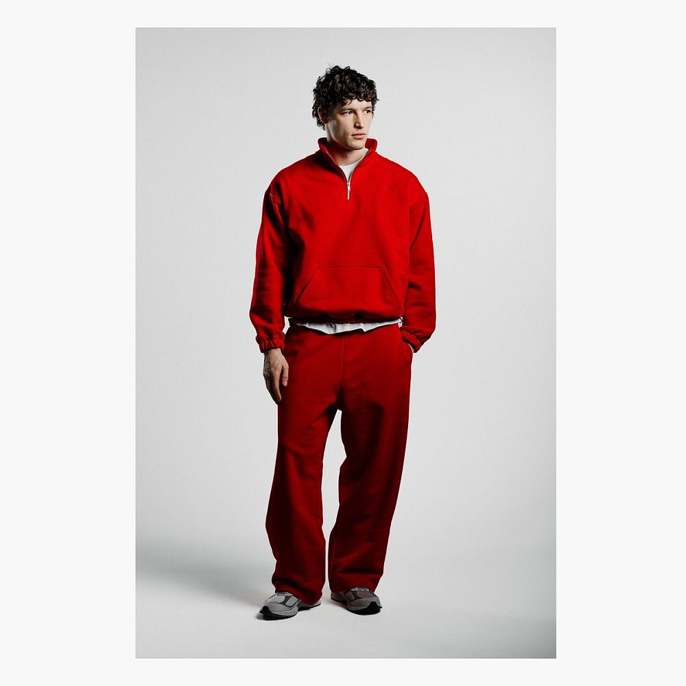 WYSION ZIP SWEATSHIRT CARMINE RED