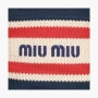 Miu Miu Crochet Tote Bag In "Beige-Blue" 