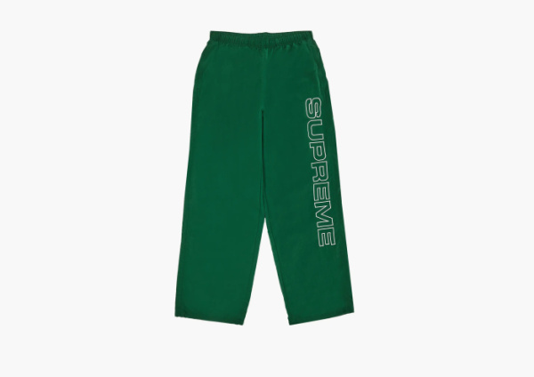 Supreme Spellout Embroidered Track Pants Dark Green 