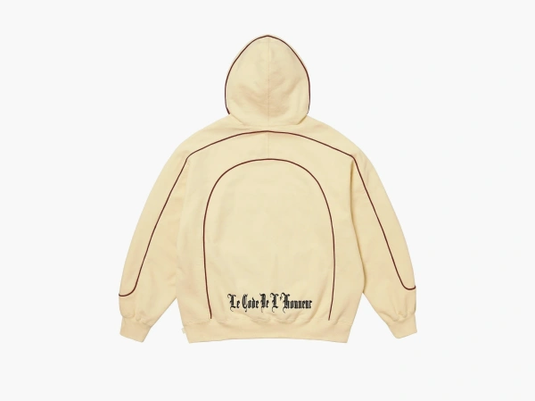 Supreme Curve Piping Hooded Sweatshirt Natural 
