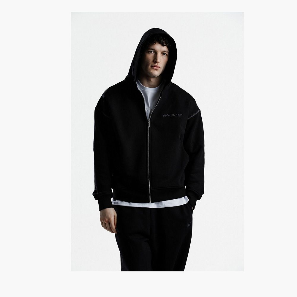 WYSION ZIP HOODIE ONYX BLACK
