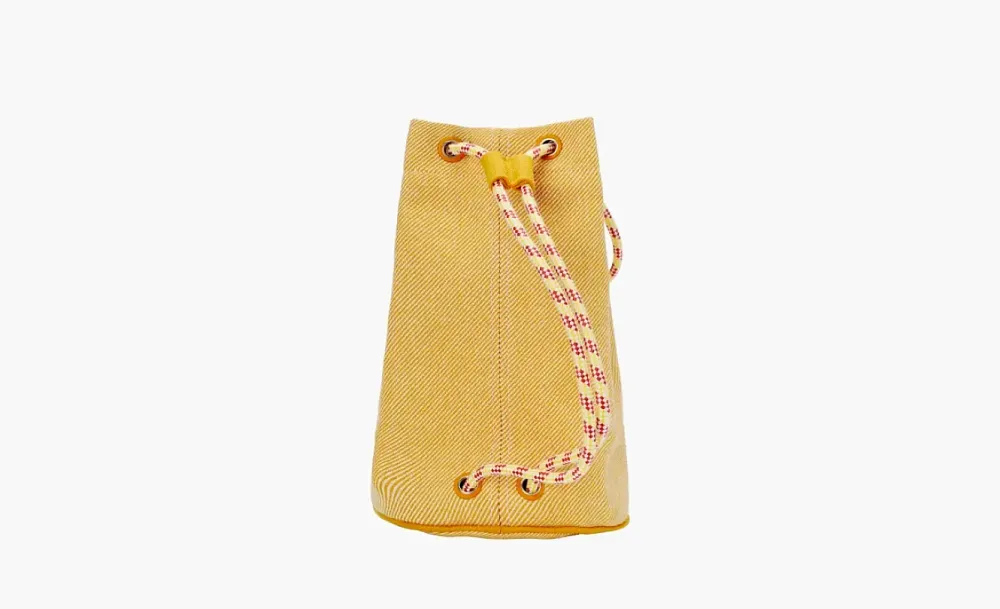 HERMES Canvas Clutch Canvas Bag Yellow