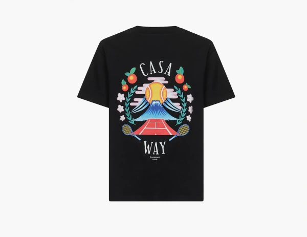 Casablanca Casaway Mountain Cotton T-Shirt  Black 