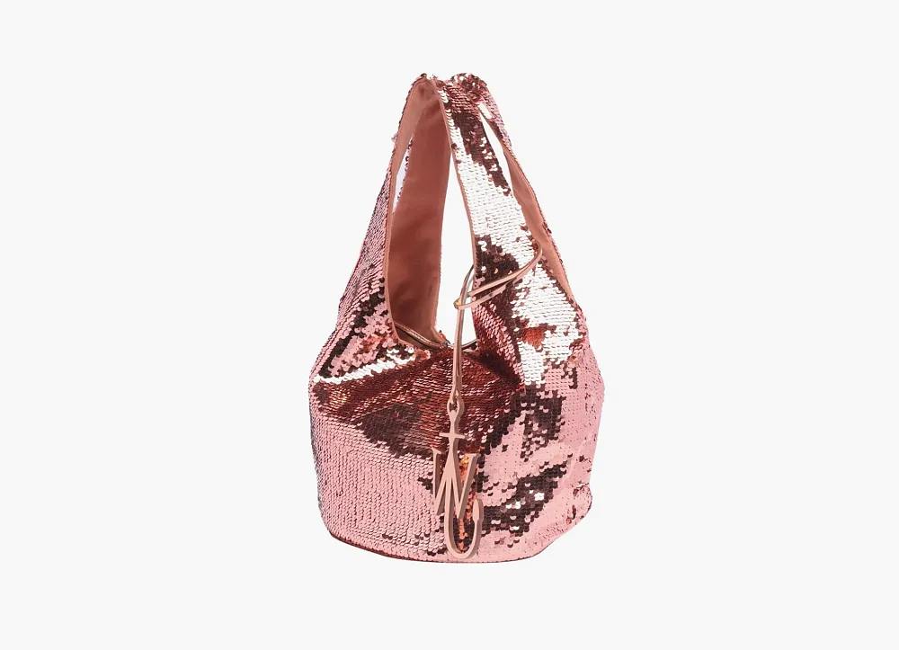 JW Anderson Mini Sequin Shopping Bag Nude/Pink