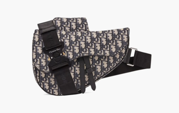 Dior Oblique Saddle Bag Ecru Blue 