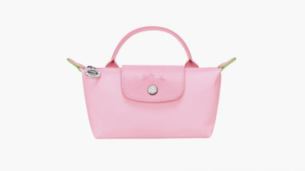 Longchamp Le Pliage Green Pouch With Handle Pink 