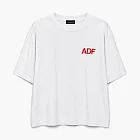 ARNODEFRANCE Vintage Cropped ADF Red Logo T-Shirt White