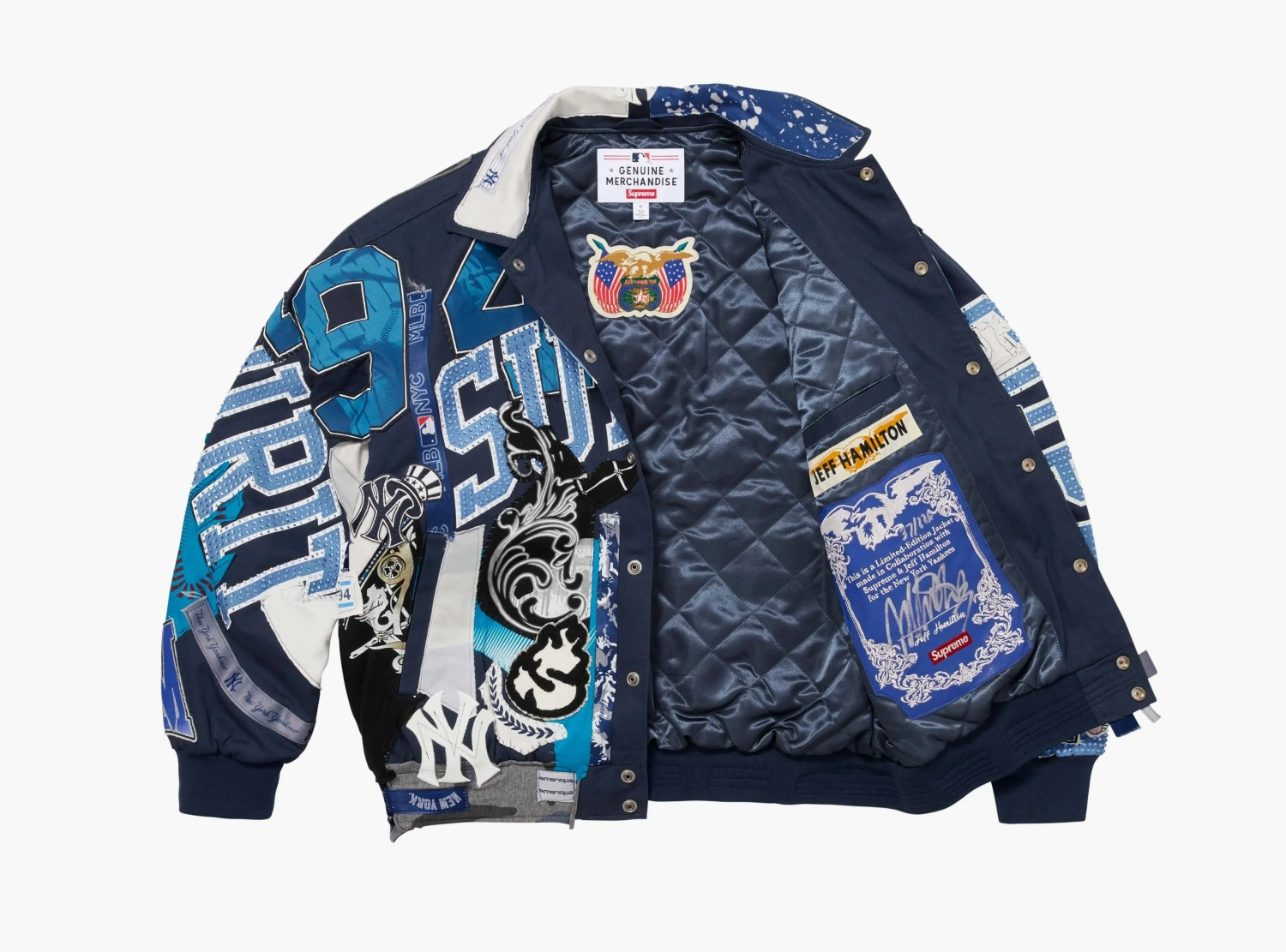 Supreme x Jeff Hamilton New York Yankees Varsity Jacket Multicolor 