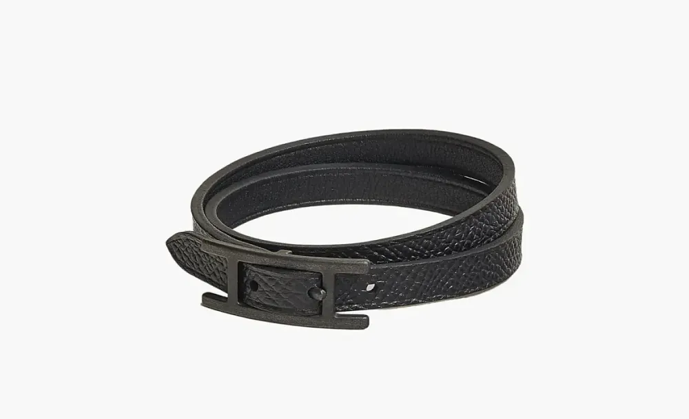 Hermes Behapi Double Tour bracelet Black