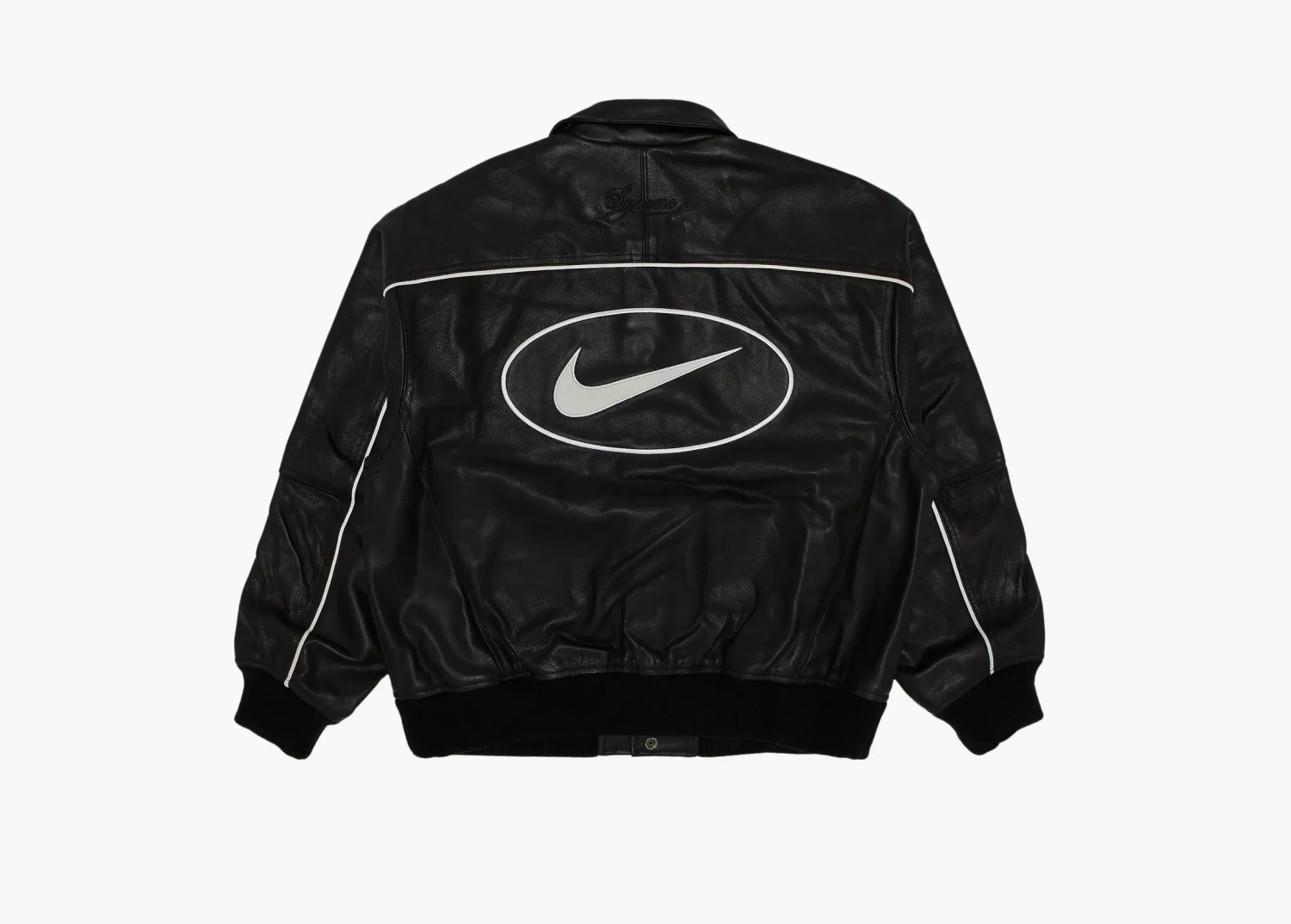 Supreme x Nike Leather Varsity Jacket Black 