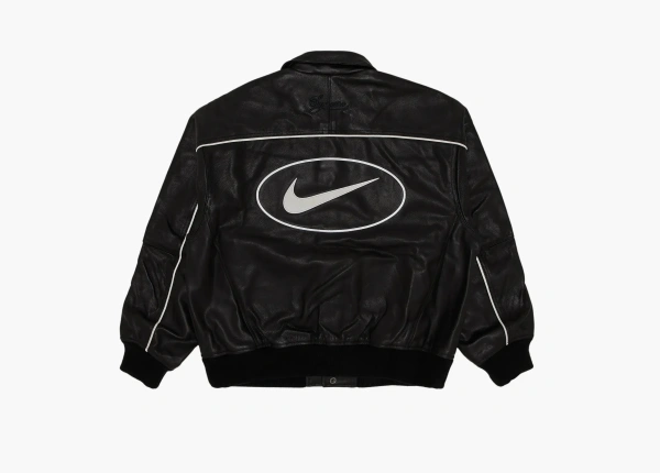 Supreme x Nike Leather Varsity Jacket Black 