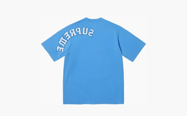 Supreme Contrast Appliqué Short-Sleeve Top Blue 