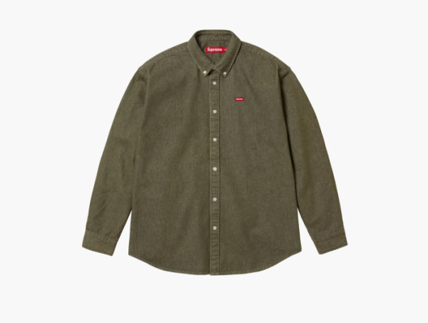 Supreme Small Box Denim Shirt Olive 