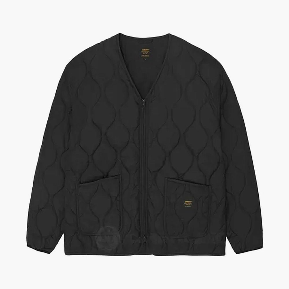 Carhartt WIP Quilted Liner Jacket Black Back Logo