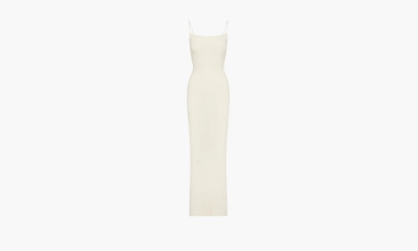 Skims Soft Lounge Long Slip Dress Bone 