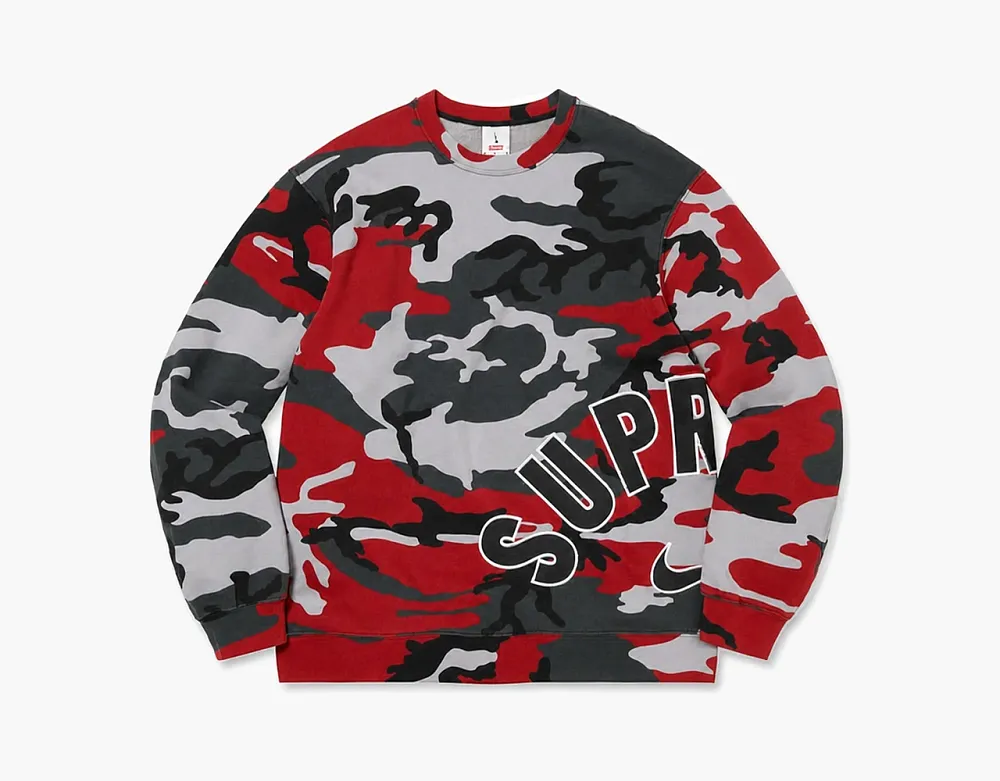 Supreme x Nike Arc Crewneck Red Camo