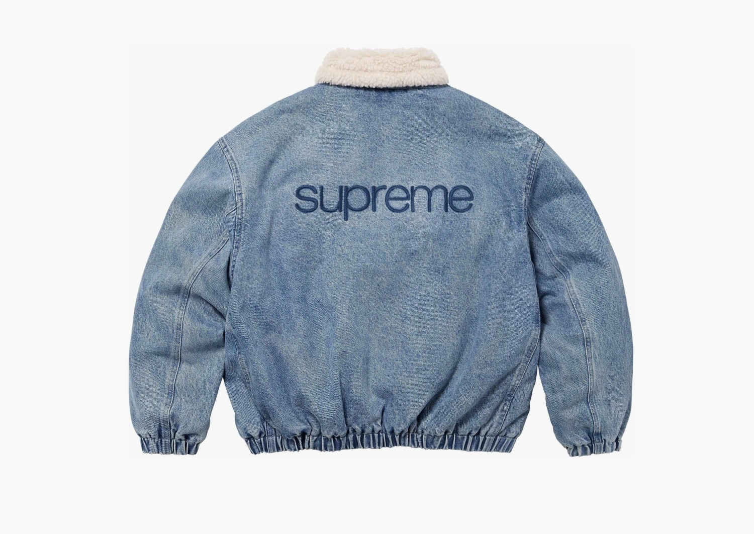 Supreme Faux Shearling Lined Bomber Jacket Denim 