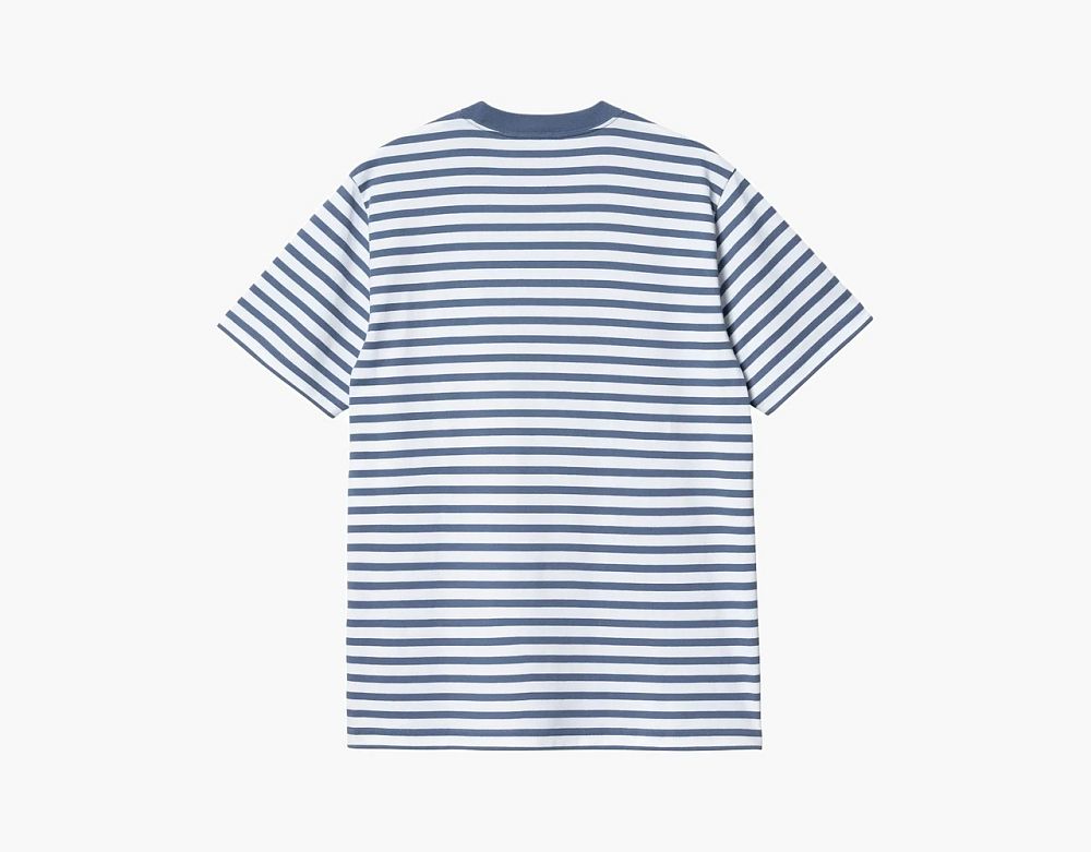 Carhartt WIP Striped Pocket T-Shirt Blue