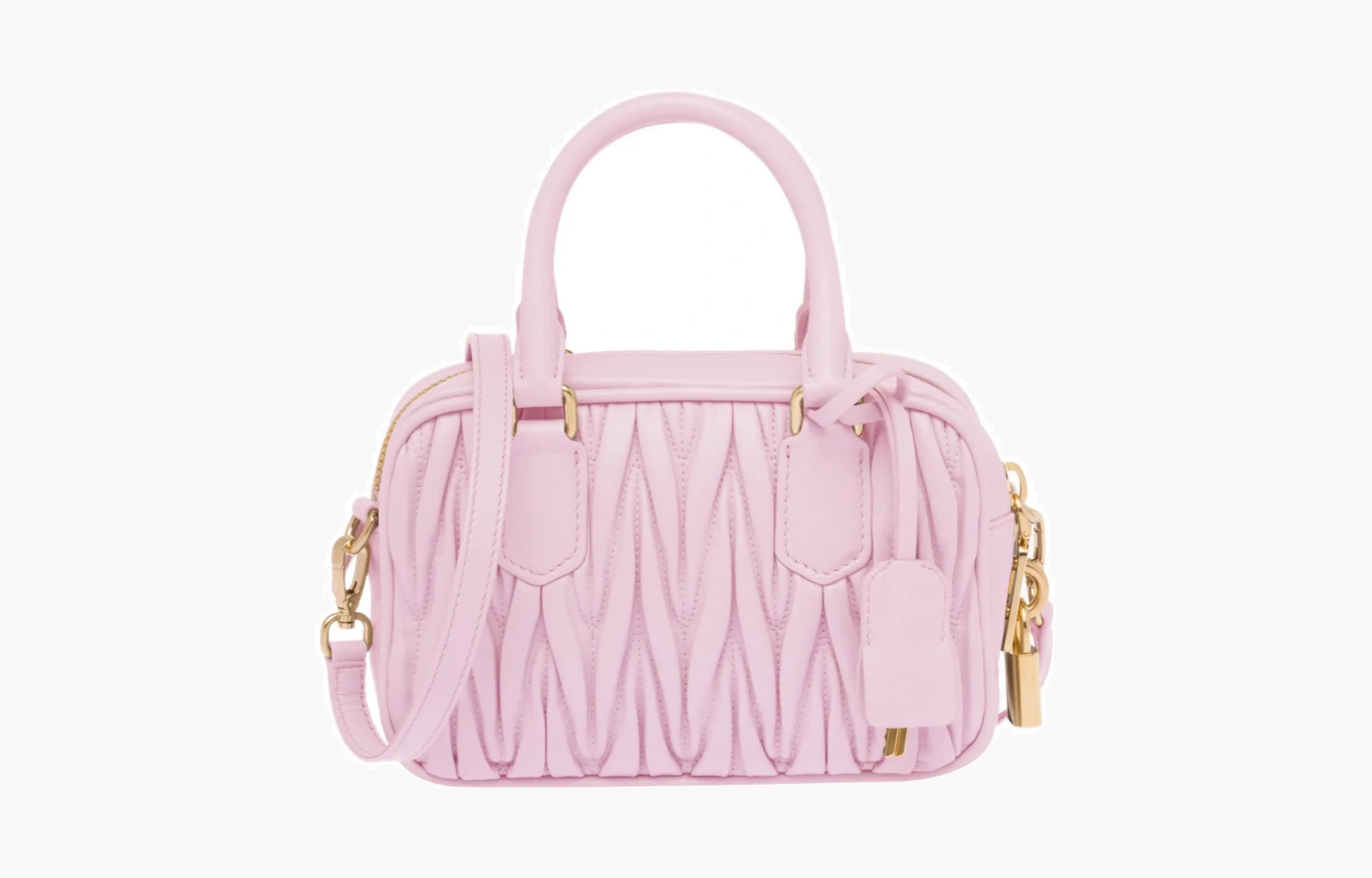 Miu Miu Matelassé Nappa Leather Top-handle Bag "Pink" 