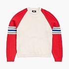 Stussy Stripe Raglan Crew Red