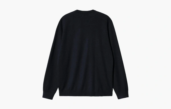 Carhartt WIP FW22 Madison Sweater Dark Navy Wax Logo 