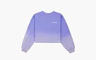 Sporty & Rich Serif logo cropped Crewneck Sweatshirt WMNS Dyed blue