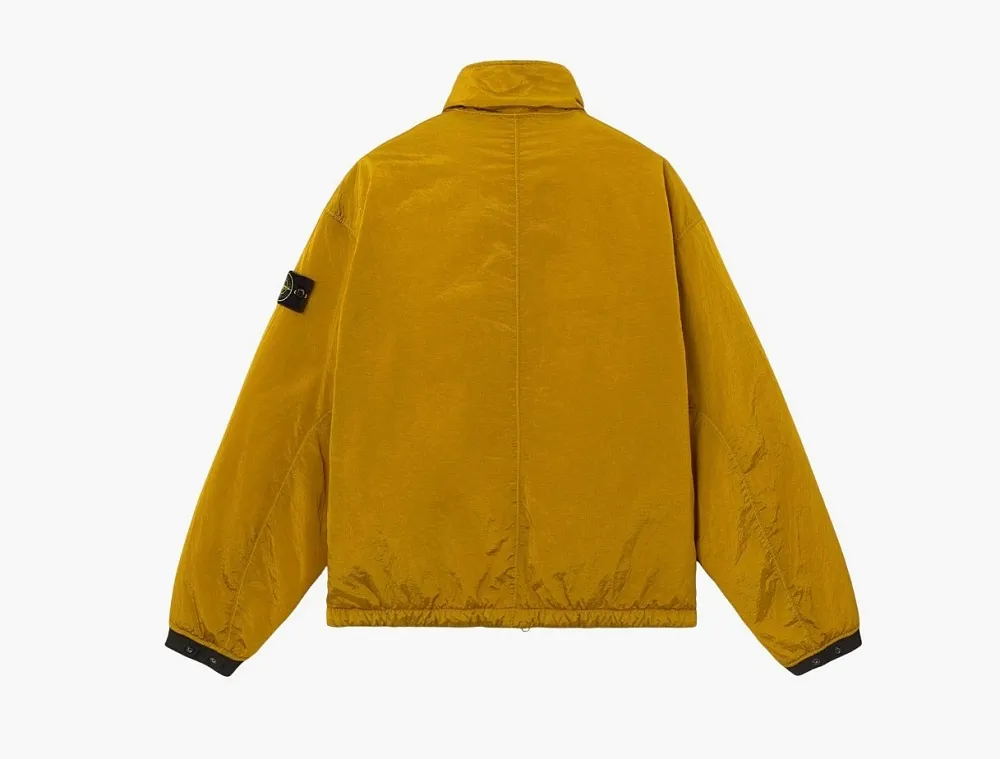 Stone Island Nylon Metal Econyl Stand Collar Jacket Gold