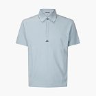 C.P. Company Mercerized Jersey Gasato Polo Shirt Silver Blue