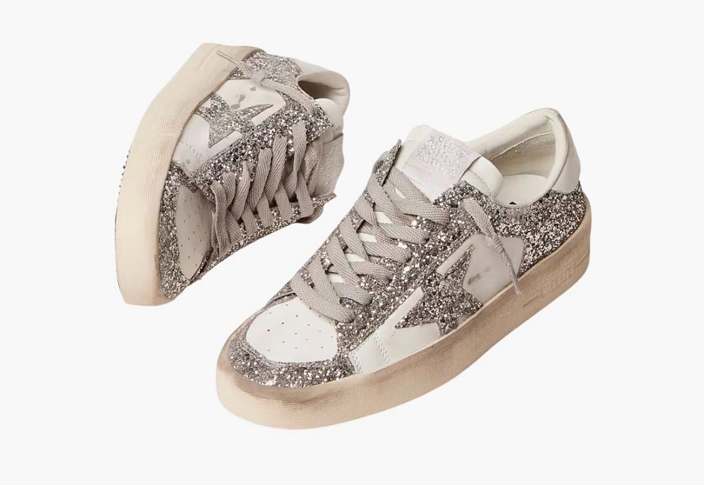 Golden Goose Stardan WMNS White Silver Glitter