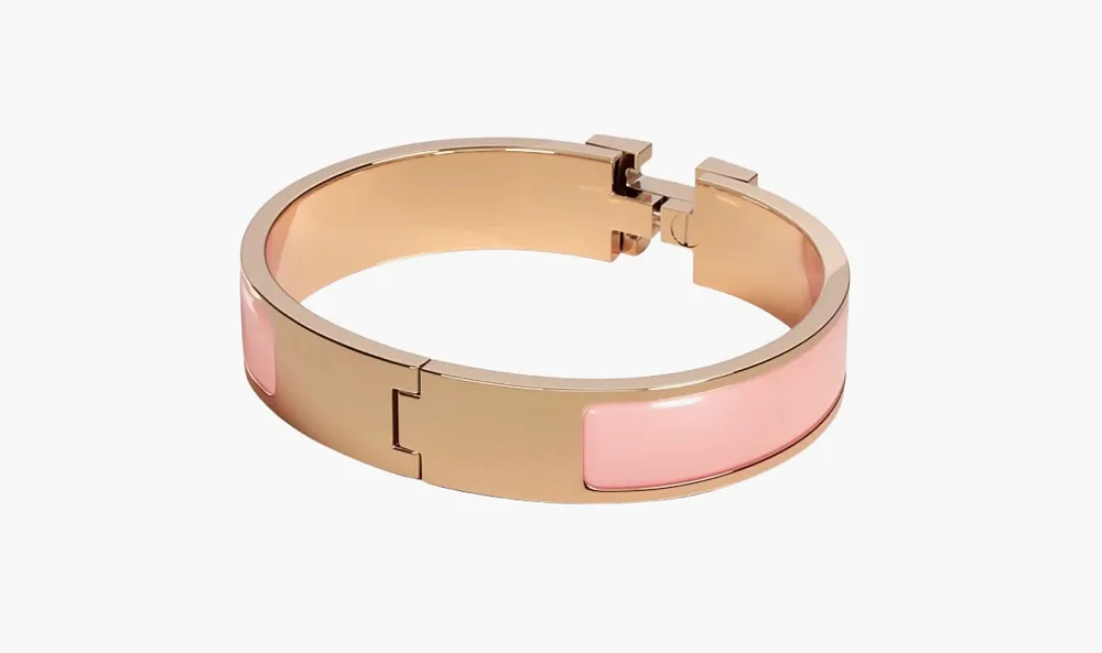 Hermes Clic H Bracelet Rose Gold & Rose Candeur