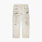 Supreme x MM6 Maison Margiela Distressed Loose Fit Selvedge Jeans White