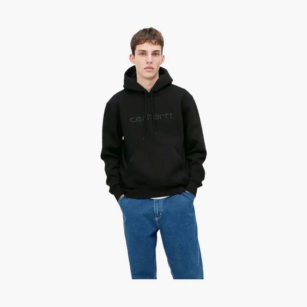 Carhartt WIP Hooded Sweatshirt Black Tonal Logo
