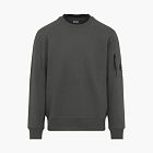 C.P. Company Diagonal Raised Fleece Crewneck Lens Sweatshirt Gunmental - Grey