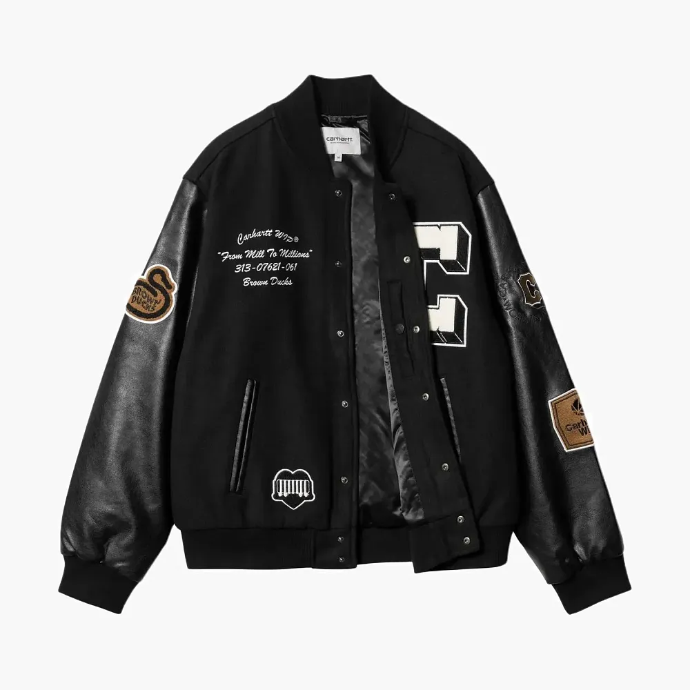 Carhartt WIP Letterman Varsity Jacket Black