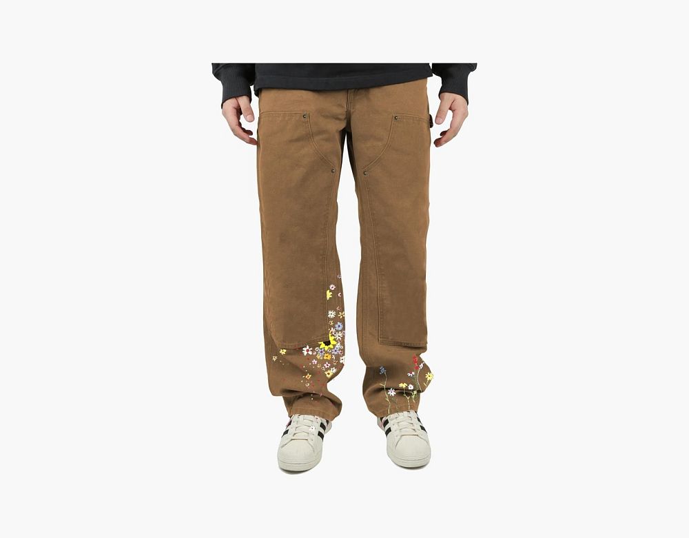 Carhartt Double Knee Floral Carpenter Pants Brown