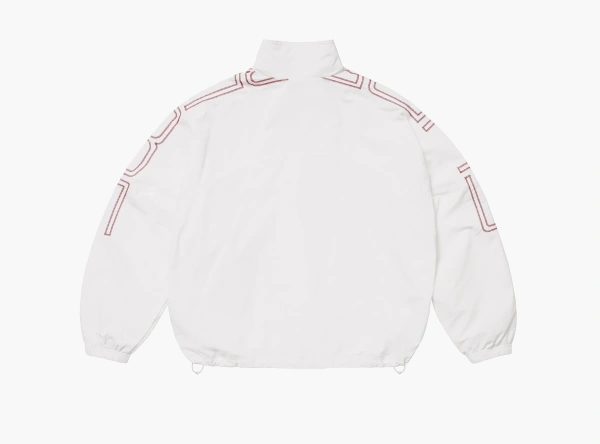 Supreme Spellout Embroidered Track Jacket  White 