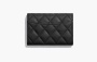 Chanel Flap Coin Calfskin Leather Wallet "Black" 