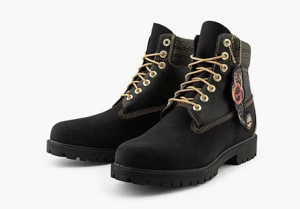 Timberland Lunar New Year 6 Inch Lace Up Boots Black Nubuck 