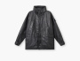 Stone Island Light Leather Organza Hooded Jacket with Waterproof Details "Charcoal Grey" 