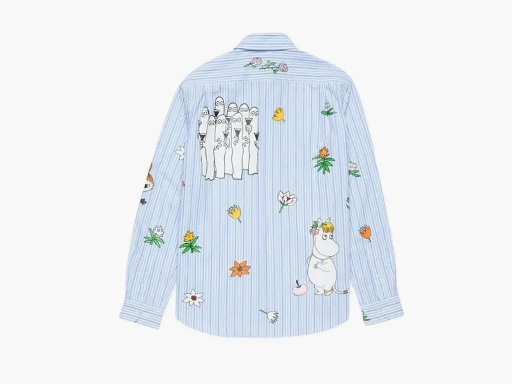 Acne Studios x Moomin Striped Embroidered Shirt Light Blue