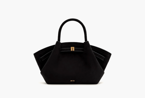 JW PEI Hana Mini Faux Suede Tote Bag Black 