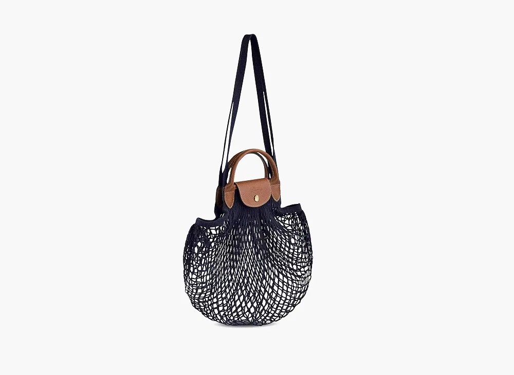 Longchamp Le Pliage Filet Top Handle Bag  Navy