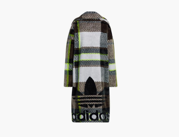 Adidas Originals Trefoil Check Casual Coat Grey 