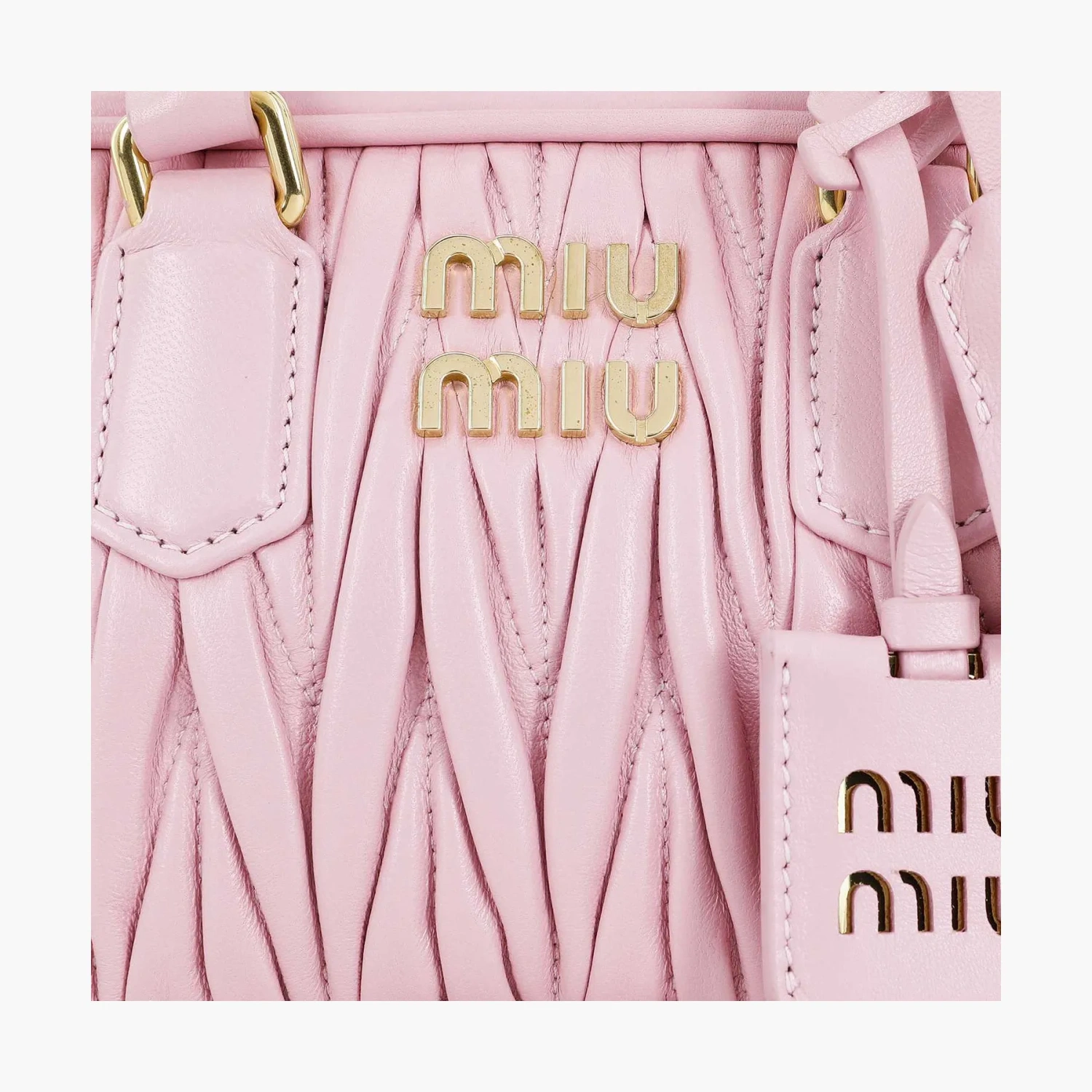 Miu Miu Matelassé Nappa Leather Top-handle Bag "Pink" 