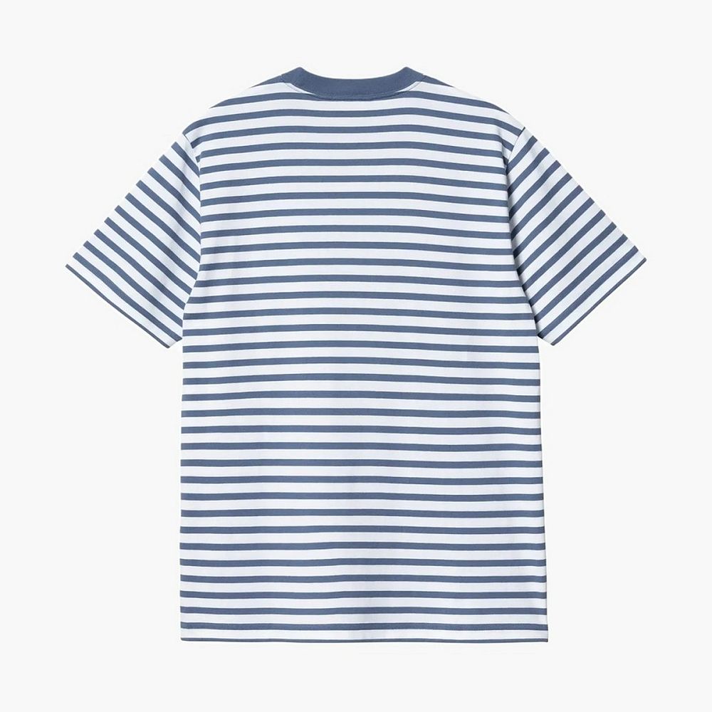 Carhartt WIP Striped Pocket T-Shirt Blue