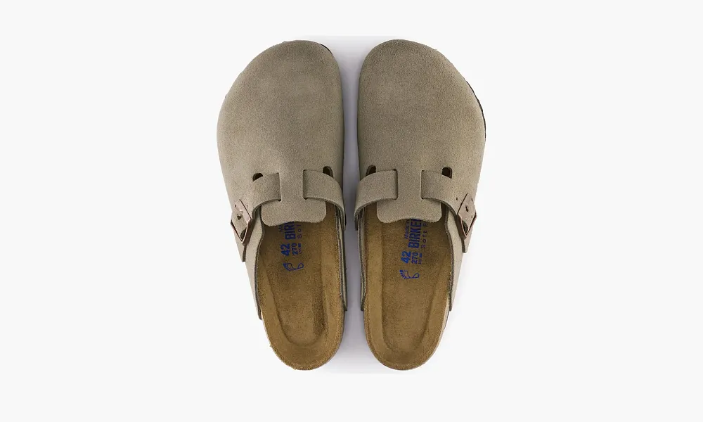 Birkenstock Boston Soft Footbed Suede Taupe