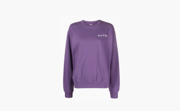 Sporty & Rich logo-print Cotton Sweatshirt Purple 