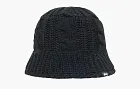 Stussy Flag Label Acrylic Polyester Knit Bucket Hat Black